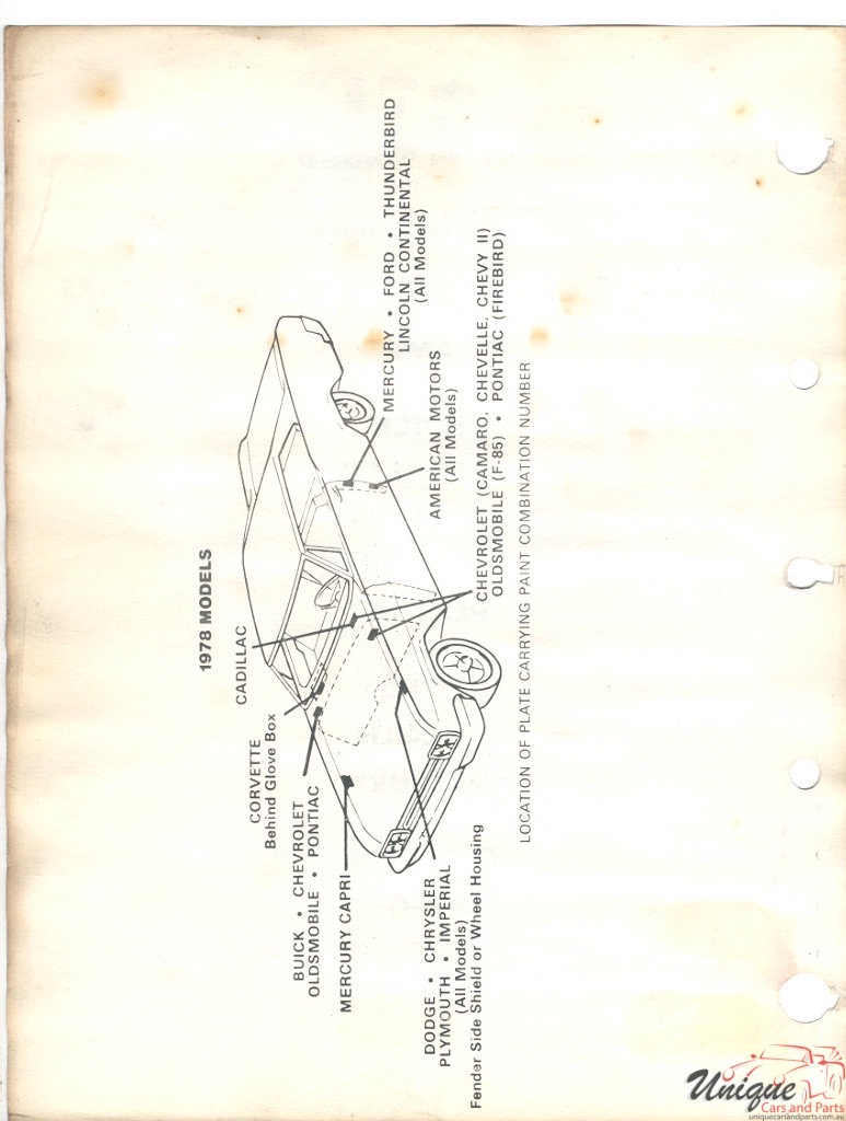 1978 General Motors Paint Charts PPG